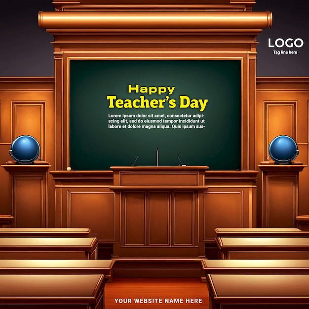 PSD World teachers day celebration Happy Teachers Day background generated by ai