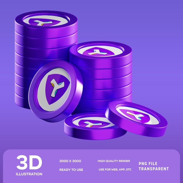 PSD xym coin stacks 3D Illustration