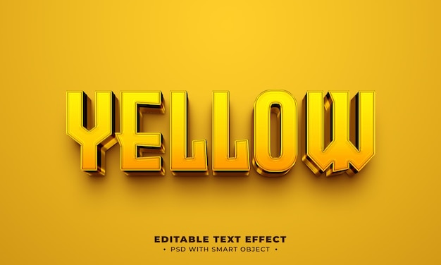 PSD yellow 3d editable text effect