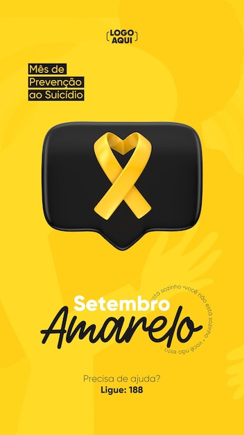 PSD yellow september campaign social media story template design in portuguese