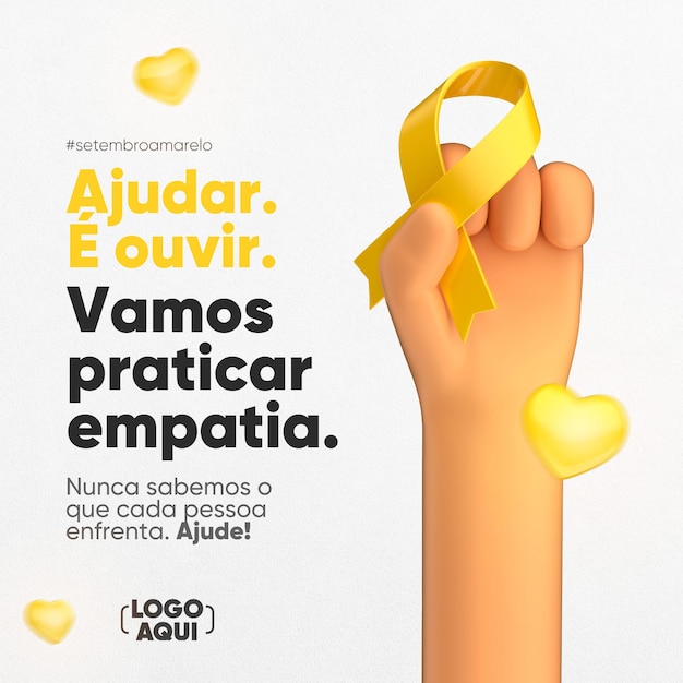 PSD psd yellow september campaign social media template design in portuguese