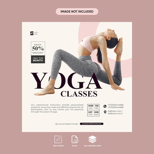 PSD psd yoga social media flyer