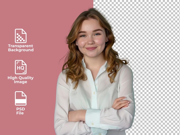 PSD psd of a young business woman transparent background