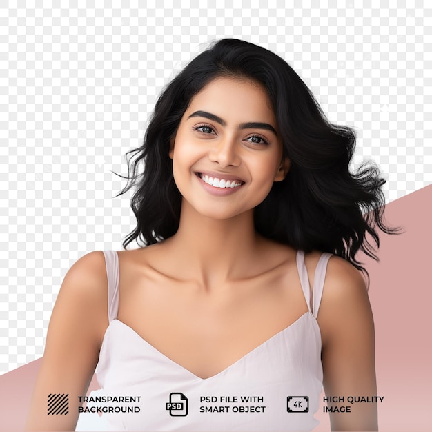 PSD Young woman doing neck massage on transparent background