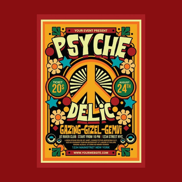 PSD psychedelic music flyer