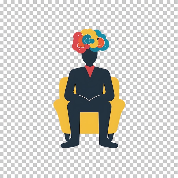 PSD psychologist icon against transparent background generated by ai