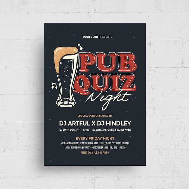 PSD pub quiz night template