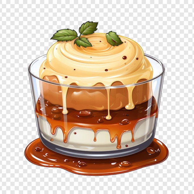 PSD pudding isolate style png with white background generative ia