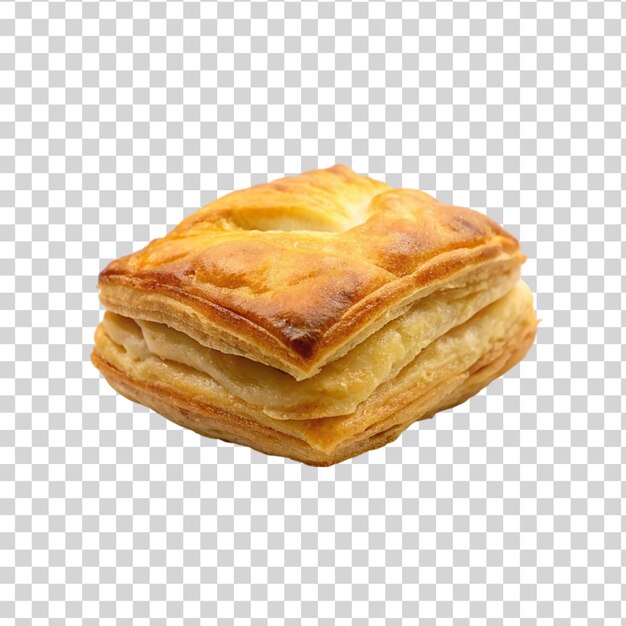 Puff Pastry Isolated on Transparent Background Sweet Homemade Pastry