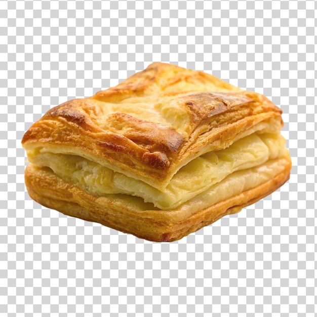 Puff Pastry Isolated on Transparent Background Sweet Homemade Pastry