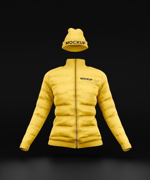 Puffy vest design mockup