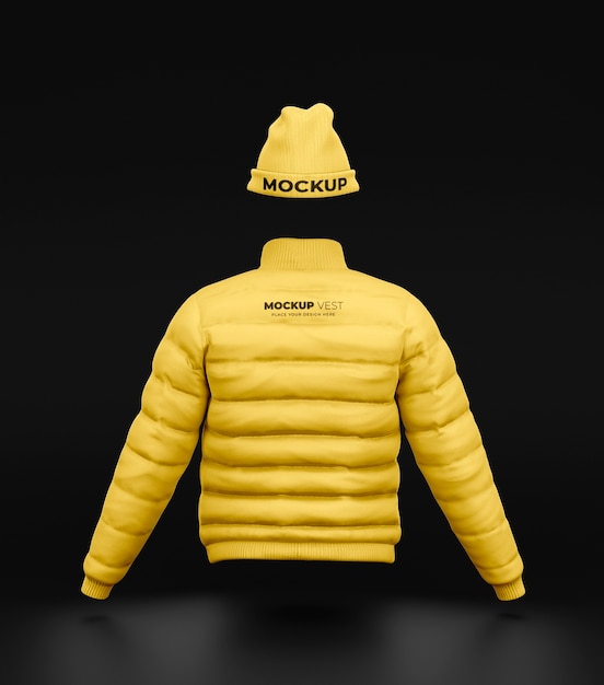 Puffy vest design mockup