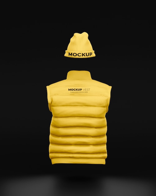 Puffy vest design mockup