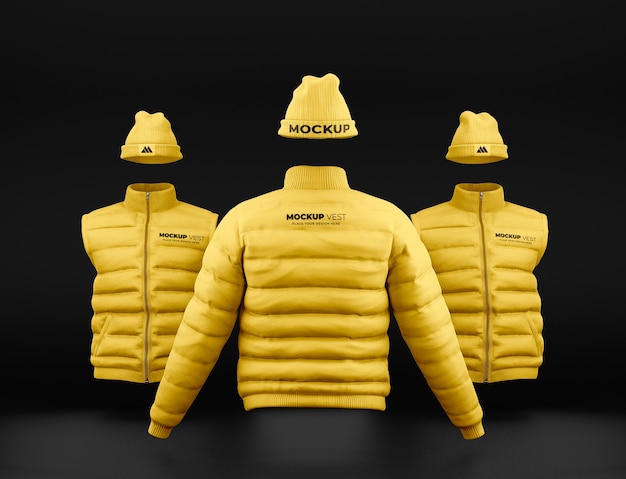 Puffy vest design mockup