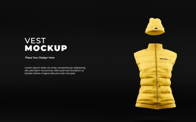 Puffy vest design mockup