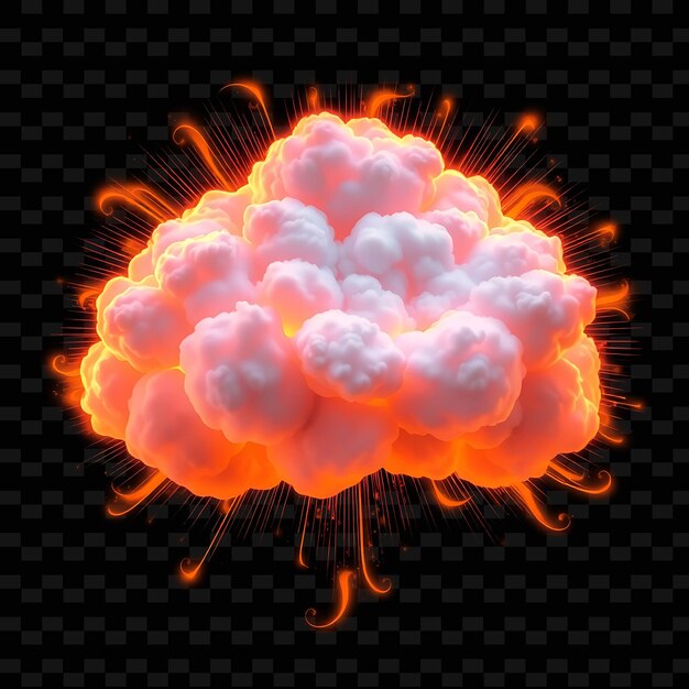 Pulsating Nimbus Cloud Exhibiting Rhythmic Glows Radiating Waves and Colorfu_Isolated_Neon_Objectl