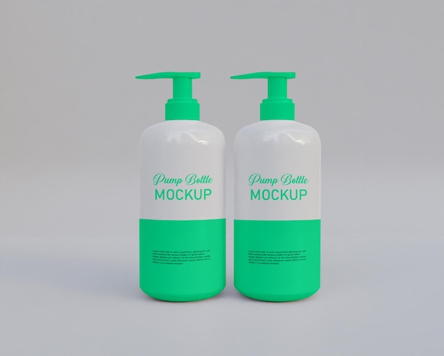 Pump bottle mockup 3d