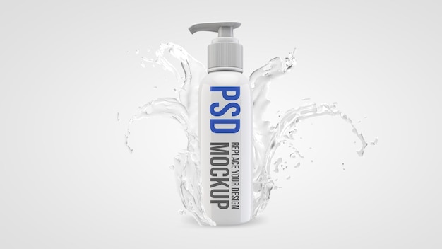 Pump gel 3d rendering mockup design