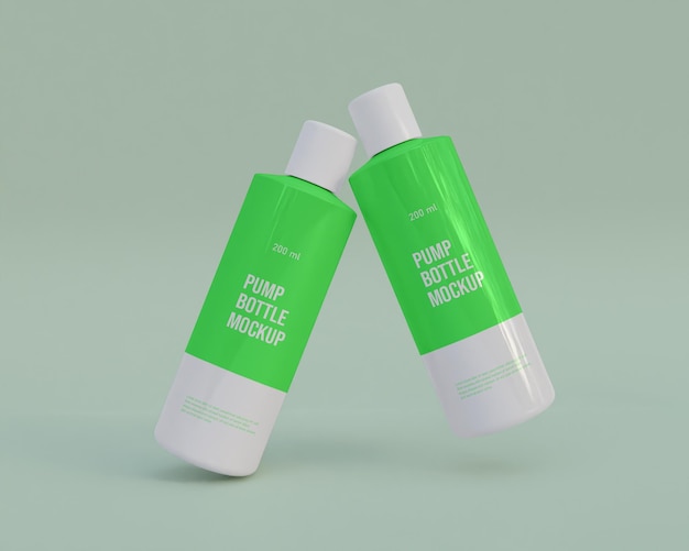 Pump shampoo botttle mockup