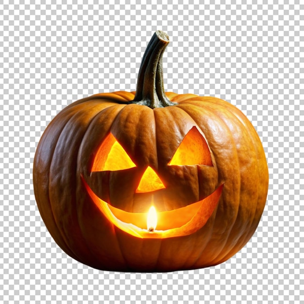 Pumpkin carving on transparent background