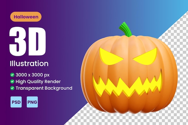 Pumpkin halloween 3d icon illustration