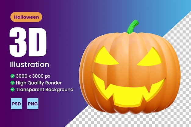 Pumpkin halloween 3d icon illustration