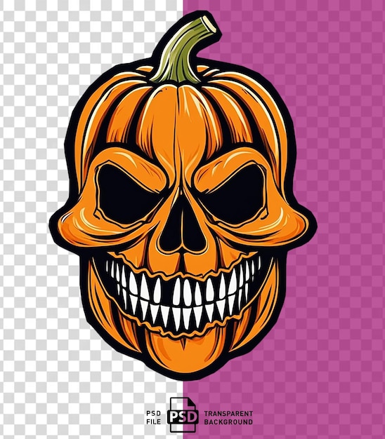 PSD pumpkin halloween skull transparent background psd