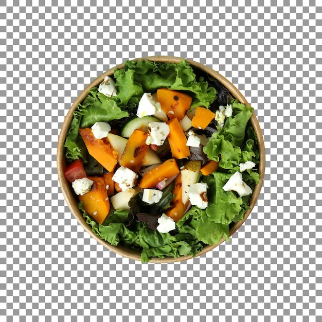 Pumpkin and vegetables salad on transparent background