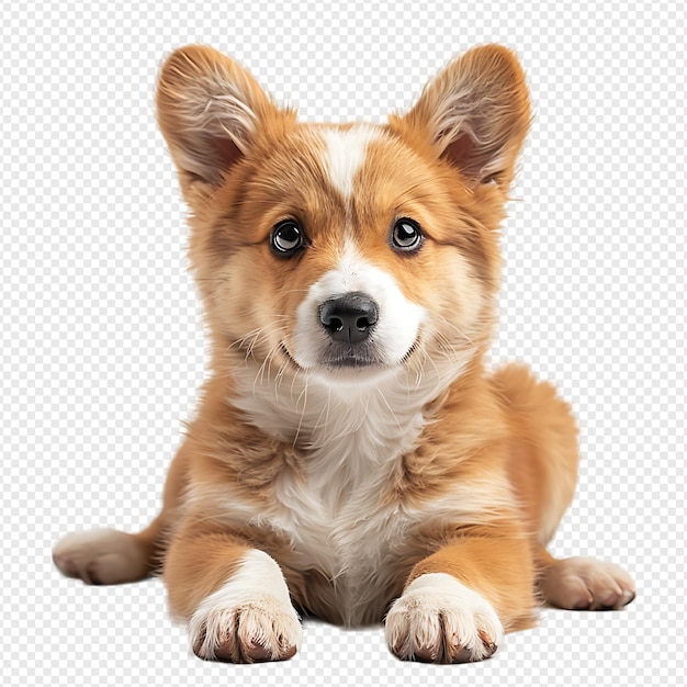 Puppy dog on isolated transparent background