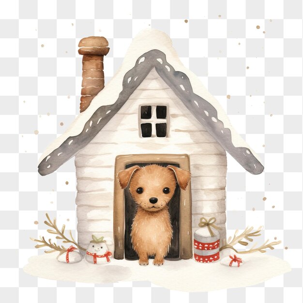 PSD puppys house isolated on transparent background