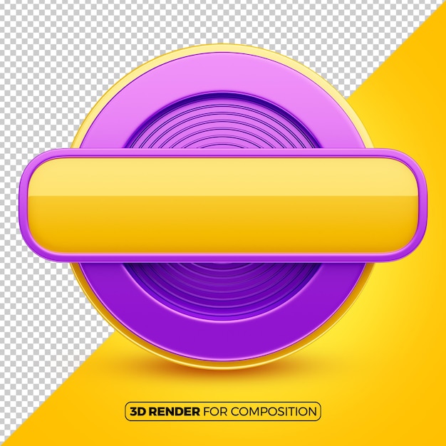 PSD purple 3d circular frame for composition