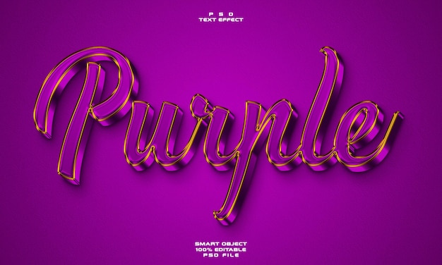 Purple 3D editable text effect