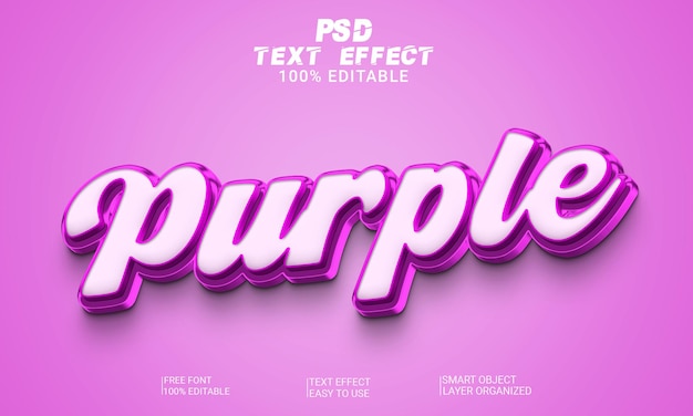 Purple 3d Text Effect