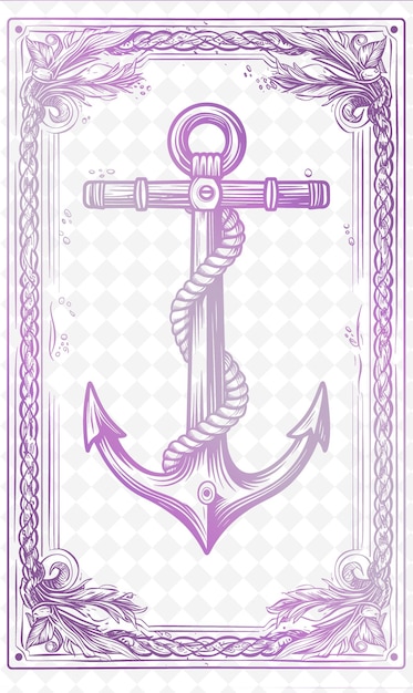 a purple anchor with a rope and a key that says anchor