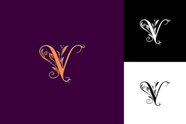 PSD a purple background with the letters v and the letters v