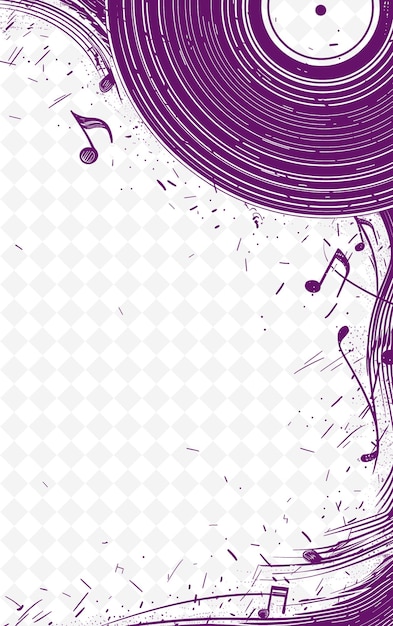 a purple background with music notes and a purple background