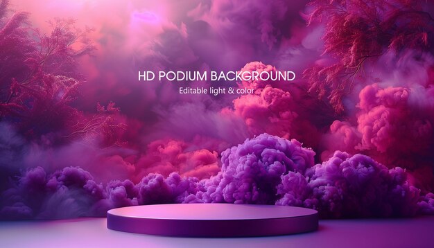 PSD a purple background with a picture of a cloud and a purple background