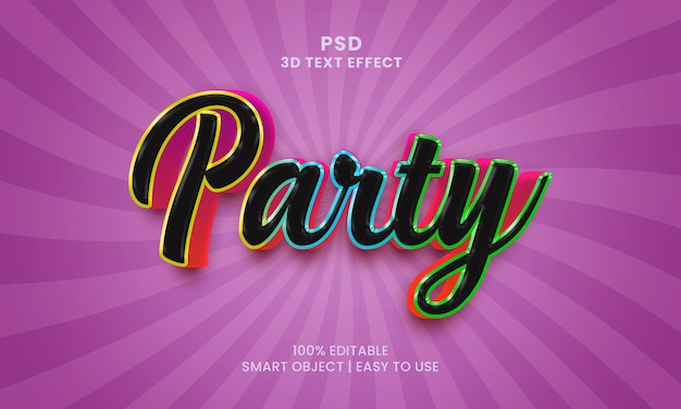 PSD a purple background with the word party on it