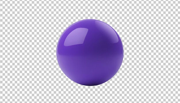 Purple ball sphere isolated on transparent background