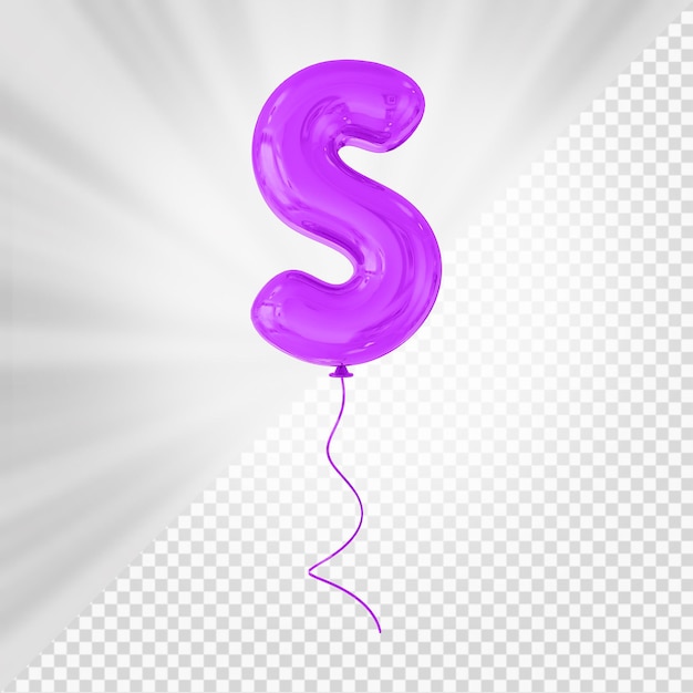 Purple Balloon Letter S