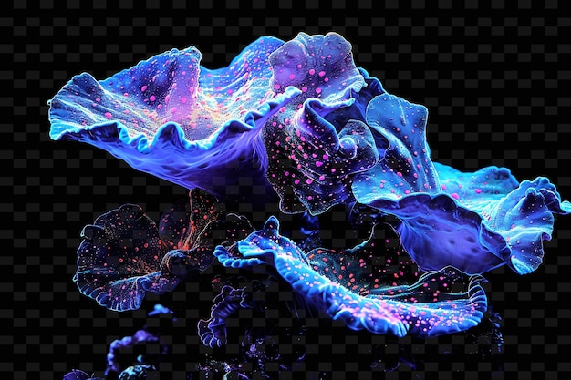 a purple and blue abstract design of a jellyfish