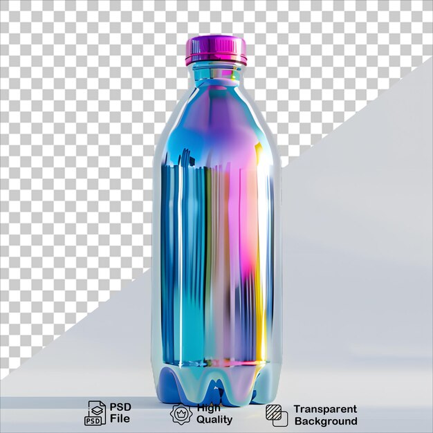 Purple and Blue Gradient Metallic Water Bottle Isolated