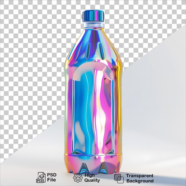 Purple and Blue Gradient Metallic Water Bottle Isolated