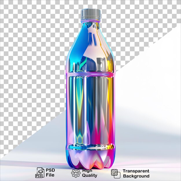 Purple and Blue Gradient Metallic Water Bottle Isolated