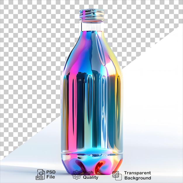 Purple and Blue Gradient Metallic Water Bottle Isolated