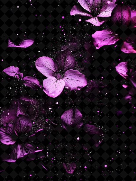 PSD purple butterflies and glitters are on a black background