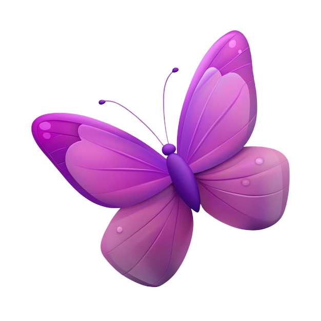 PSD a purple butterfly with a purple body and the word butterfly on the bottom