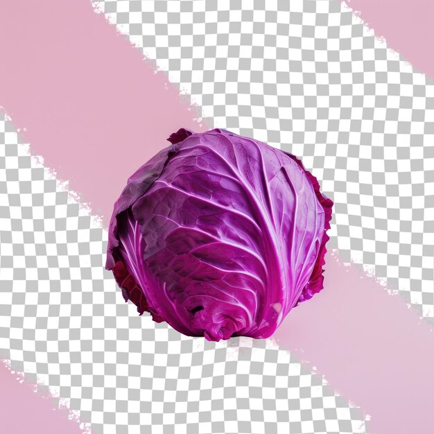 PSD a purple cabbage is shown on a checkered background