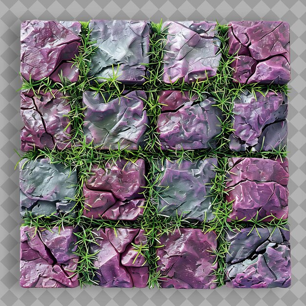 PSD purple cabbage with green stems and purple leaves on it