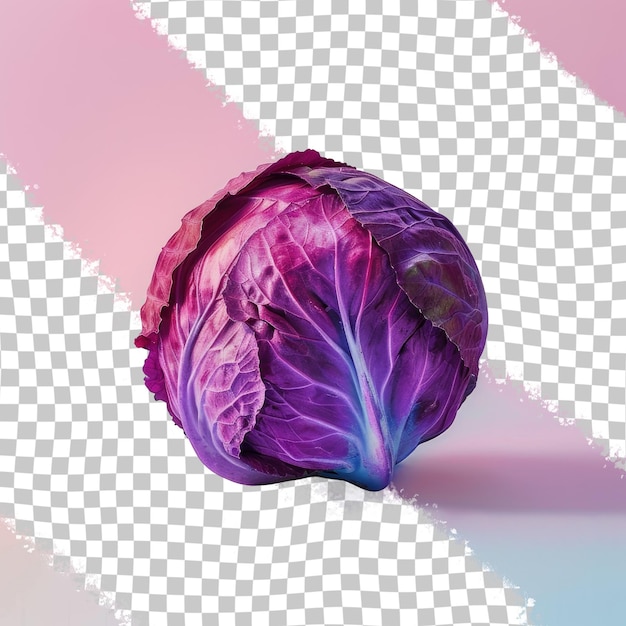 a purple cabbage with a pink and blue pattern on the top